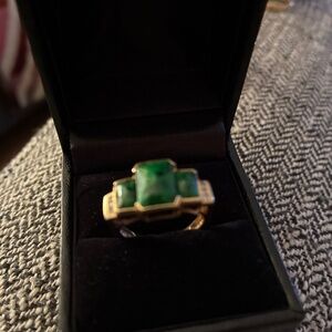 Fabulous rose gold and emerald quartz ring